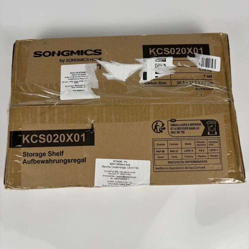 SONGMICS Set of 2 Cabinet Organizer Shelves - Kitchen Spice Rack - Open Box
